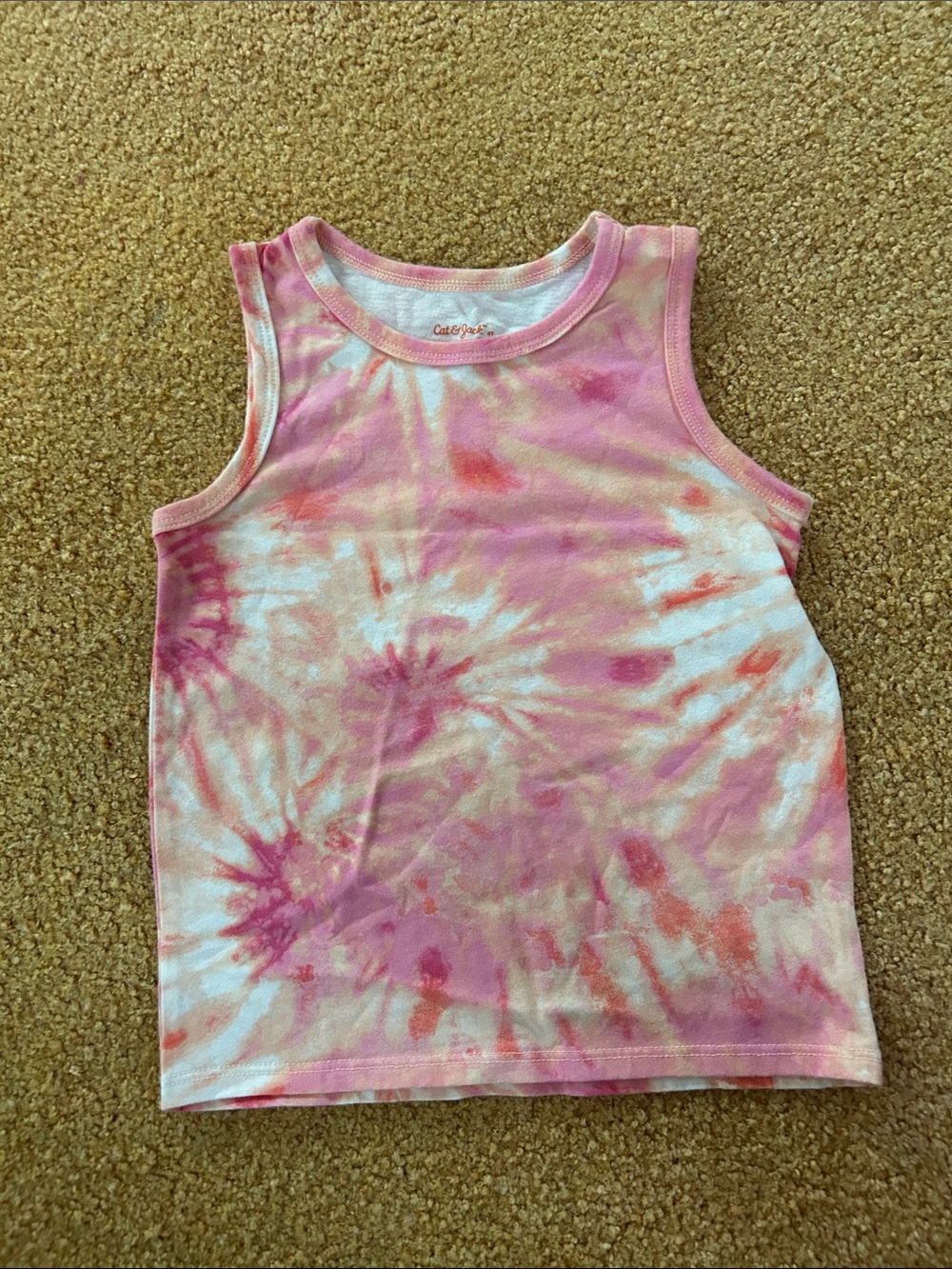 Cat & Jack Pink and Orange Tie-Dye Tank Top